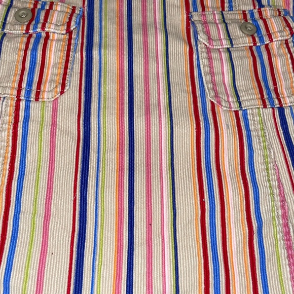 Lands' End Tan and Blue A-Line Sundress Casual Sleeveless Crew Neck - Picture 3 of 4